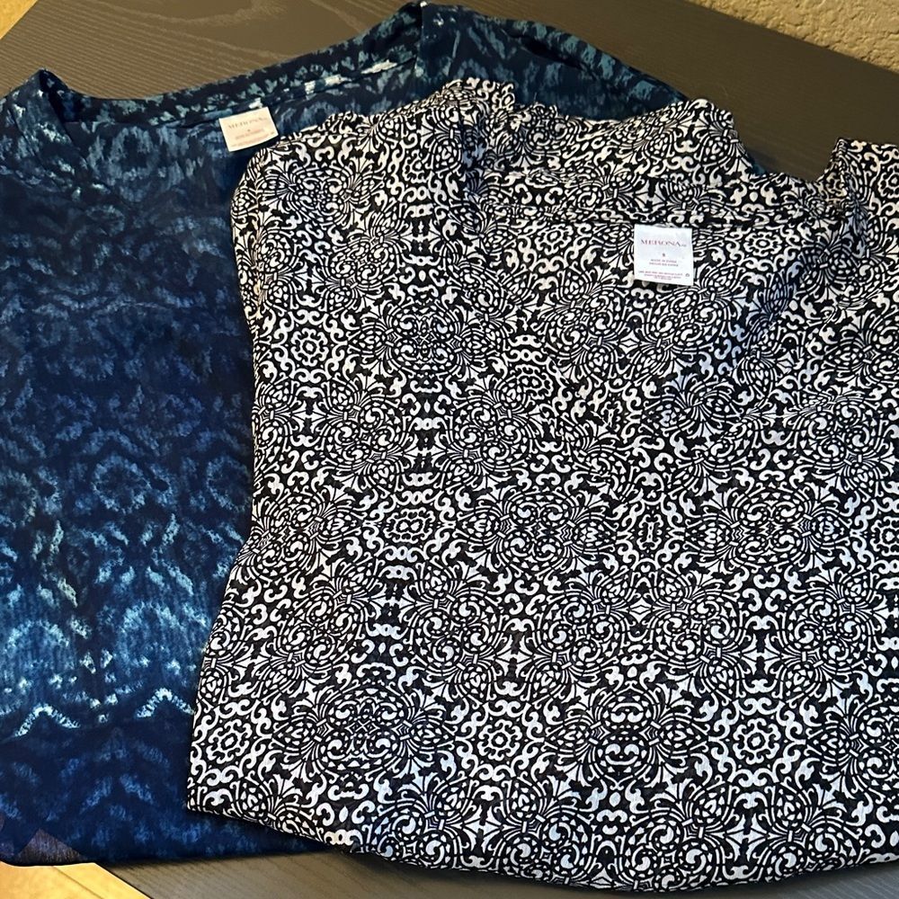 Merona Blue and Black Swim Coverups